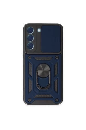Mey İthalat  Samsung Galaxy S24 Kılıf Pars Lens Yüzüklü Silikon - Lacivert