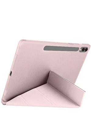 Mey İthalat  Samsung Galaxy X610 Tab S9 FE Plus 12.4 Kılıf Kalemlikli Mars Tablet Kılıfı - Rose Gold