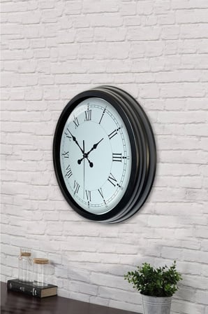 40 cm Siyah Metal Retro Duvar Saati