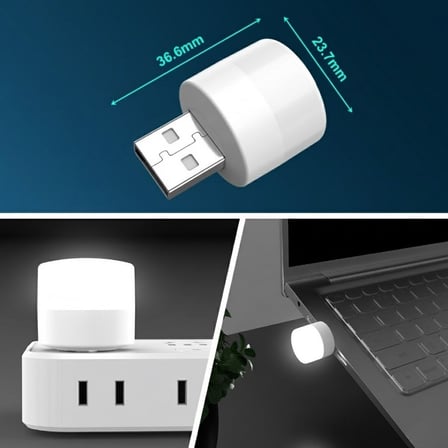 B USB Mini Top LED 10’lu Aydınlatma Beyaz Işıklı Gece Lambası, Enerji Tasarruflu Mikro LED Işıklar