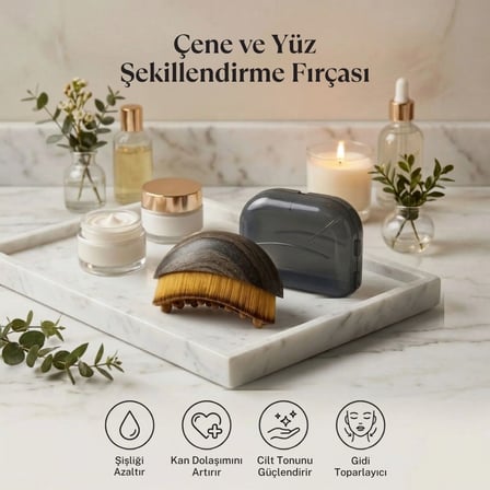 B Lenf Drenaj ve Yüz Bakım Fırçası – Çok Fonksiyonlu Yumuşak Kıllı Yüz Masajı, Cilt Temizleme ve Çene Hattı Bakım Aparatı (Kutulu)