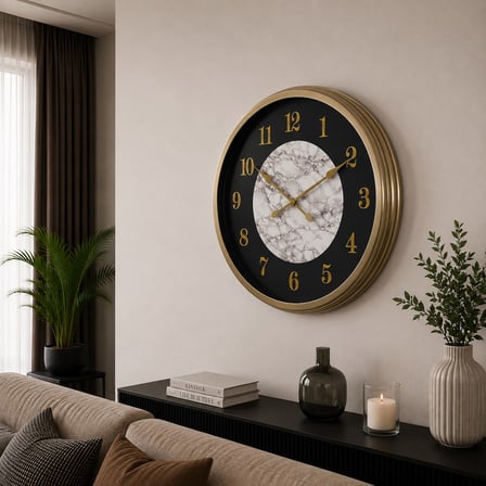 Eskitme Noble 60 x 60 Cm Metal Duvar Saati