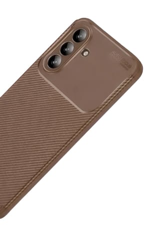 Samsung Galaxy A57 5G Auto Focus Karbon Kapak - Kahverengi