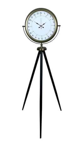 Eskitme 24 Saat Göstergeli Özel Tasarım Tripod Ayaklı Saat