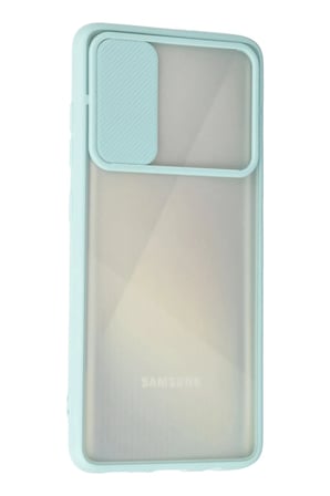 Samsung Galaxy A71 Kılıf Palm Buzlu Kamera Sürgülü Silikon - Turkuaz