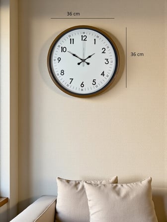 36 Cm Kahverengi Dekoratif Duvar Saati