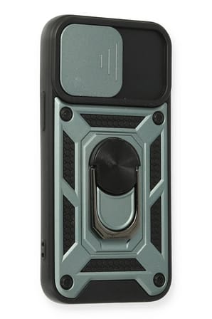 iPhone 11 Kılıf Pars Lens Yüzüklü Silikon - Yeşil
