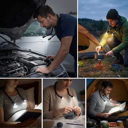 B Esnek Boyun LED Okuma Lambası 4 LEDLİ 3 Işık Modlu Eller Serbest Kitap Okuma,Örgü ve Tamir Lambası