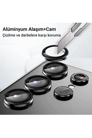 Mey İthalat  Samsung Galaxy A34 5G Valdez Metal Kamera Lens - Gümüş