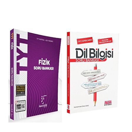 Karekök TYT Fizik ve AKM Dil Bilgisi Soru Bankası Seti 2 Kitap