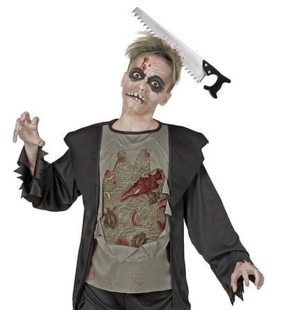 Marsilyan Halloween Kanlı Testere Şaka Tacı Kırmızı Beyaz