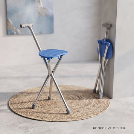 Katlanabilir Baston Sandalye - Oturaklı - 88 cm
