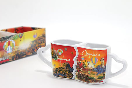 Marsilyan 2'li Kupa Bardak Seti Porselen Çok Renkli Cappadocia (Çay & Kahve İçin)