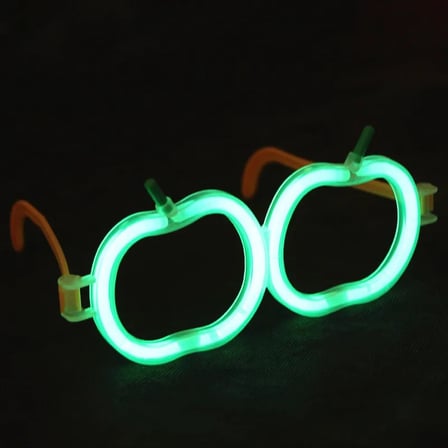 Karanlıkta Parlayan Neon Fosforlu Elma Gözlük Seti - 12 Adet