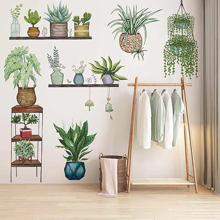 Marsilyan Tropikal Bitkiler Dekoratif Duvar Stickerı Çok Renkli 90x35 cm