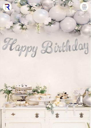Delux Serisi HAPPY BİRTHDAY GÜMÜŞ KALİGRAFİ BANNER Dekor Parti Malzemesi Eğlence