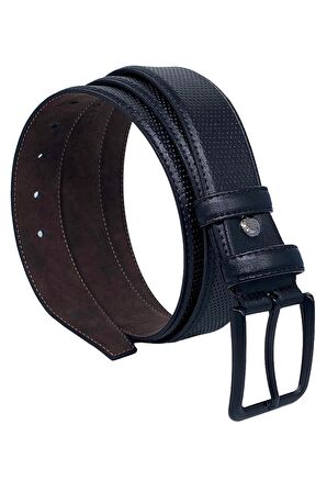 3.5 cm Klasik Suni Deri Lüks Kemer Siyah Desenli