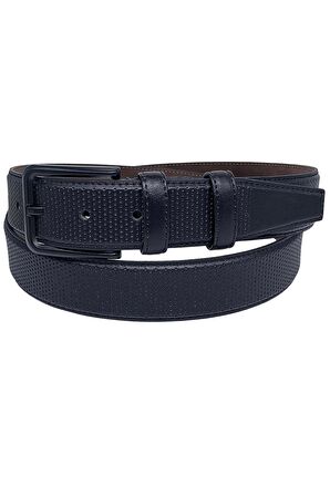 3.5 cm Klasik Suni Deri Lüks Kemer Siyah Desenli