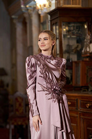 Saten Drapeli Abiye 7008