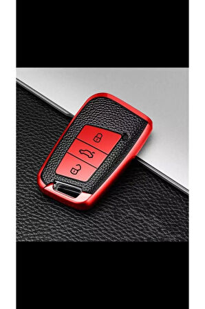 Passat B8 - Ateca Ve Süper B Lüx Kaliteli Anahtar Kabı Kırmızı Renk Anahtarsız Çaliştırma Modeli