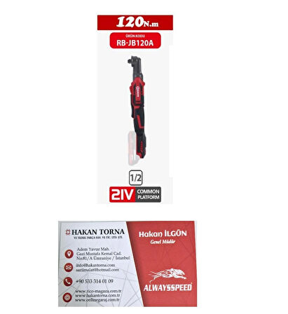 -ARM-1/2 Şarjlı Cırcır Somun Sökme Sıkma (Aküsüz) Model RB-JB120A