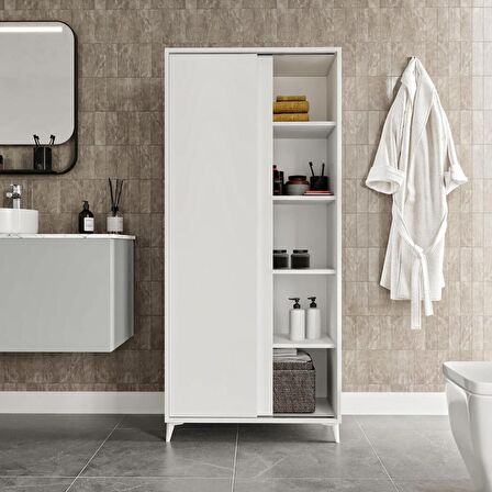 Sürgülü Çok Amaçlı Banyo Dolabı - Tamamı 1. Kalite Mdf