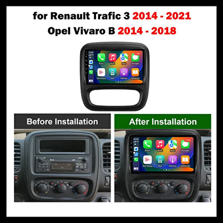 RENAULT TRAFİC 2014-2021 MULTİMEDYA CARPLAY EKRAN SETİ 4 GB RAM 64 HAFIZALI