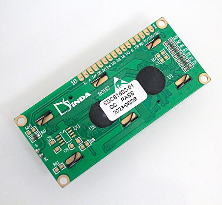 SDCB1602-01 16x2 Karakter LCD Ekran Modülü STN Yeşil Panel 5V