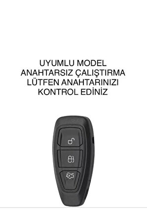 Ford Focus Fiesta Kuga Mondeo Smax Cmax Ecosport Anahtarsız Çalıştırma Anahtar Kılıfı Gri Renk