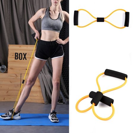 8 Şeklinde Direnç Bandı Yoga Plates Ve Vücut Geliştirme Egzersiz Bandı (4887) -MİRAYLİFE