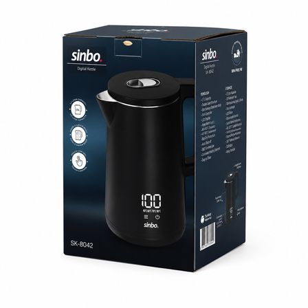 1.8L 1500W PLASTİK KAPAK - DOKUNMATİK EKRAN DİJİTAL KETTLE SU ISITICISI KABLOSUZ KULLANIM SK-8042 (4887) -MİRAYLİFE