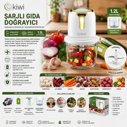 USB TO TYPE-C ŞARJLI MİNİ 3 BIÇAKLI GOLD BLENDER RONDO GIDA DOĞRAYICI 1.2LT=MİKA KRİSTAL HAZNE KC-8221 (4887) -MİRAYLİFE