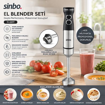 ÇUBUK EL BLENDER ÇELİK UÇLU DC MOTOR - 1500W SHB-7510 (4887) -MİRAYLİFE