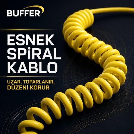 4&amp;apos;ü 1 Arada Esnek Spiral Hızlı Şarj Kablosu, Araç İçi Yaylı Kablo, Type-C ve Lightning Uyumlu Çoklu Şarj Kablosu (4887) -MİRAYLİFE