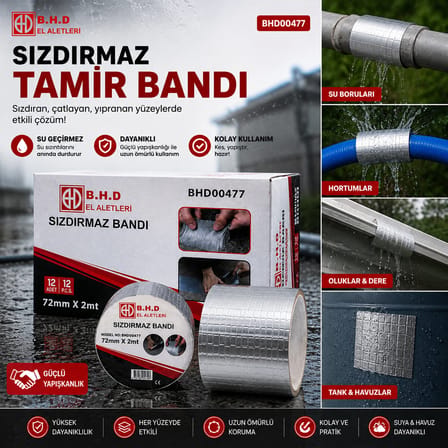 12 ADET 72MMX2MT SU SIZDIRMAZ SAKIZ TAMİR BANTI (4887) -MİRAYLİFE