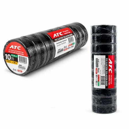 10 ADET LÜX SİYAH PVC İZOLASYON ELEKTRİK BANDI 0.13X19X11YDS 10MM - 1 PAKET GÖNDERİLİR - 1 PAKET İÇİNDE 10 ADET BANT VARDIR (4887) -MİRAYLİFE