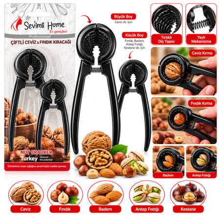 2PCS SET DÖKÜM METAL FINDIK - CEVİZ KIRACAK (4887) -MİRAYLİFE