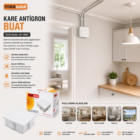 30 ADET IP40 ANTİGRON KARE BUAT (4887) -MİRAYLİFE
