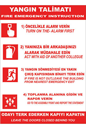 Yangın Talimatı Levhası