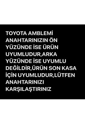 Toyota Chr C-hr Camry Corolla Cross Prius Prado Rav4 Hilux  uyumlu Anahtar Kılıf
