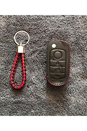Fiat Egea 500x Deri Anahtar Koruma Kılıfı Ve Örgü Anahtarlık