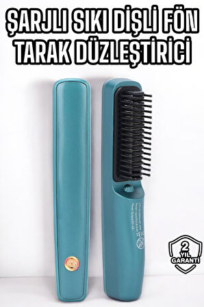 Güçlü ve Dayanıklı Sıkı Dişli Şarjlı Fön Tarak