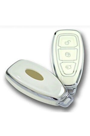 Ford Mondeo Focus Smart Beyaz-gümüş Oto Anahtar Kumanda Koruma Kılıf
