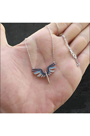 Modahilye 925 Ayar Gümüş Mikail Kılıcı Mix Şans Kolyesi