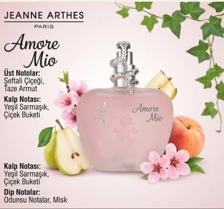 Jeanne Arthes Amore Mio EDP 100 ml Kadın Parfümü – Şeftali Çiçeği & Armut Notalı Özel Seri