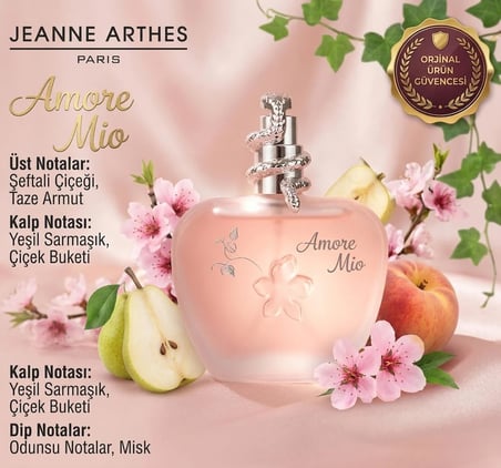 Jeanne Arthes Amore Mio EDP 100 ml Kadın Parfümü – Şeftali Çiçeği & Armut Notalı Özel Seri