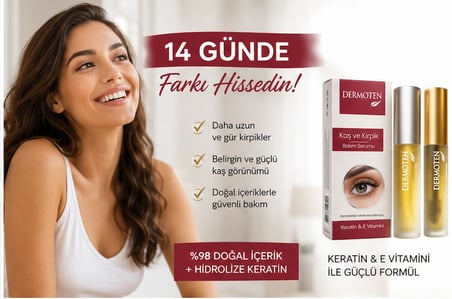 %98 Doğal İçerikli ve Hidrolize Keratinli Kaş Kirpik Bakım Serumu 14 Günde Etkili Özel Seri