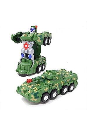 Tank Pilli Sesli Işıklı Çarp-Dön Transformerss Tank