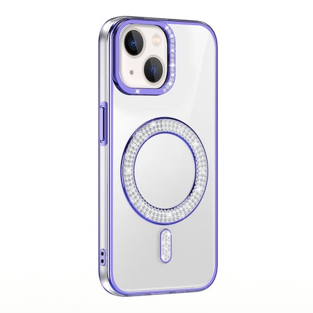 Teleplus iPhone 15 Kılıf Karetta Diamod Taş Desenli Magsafeli Kapak