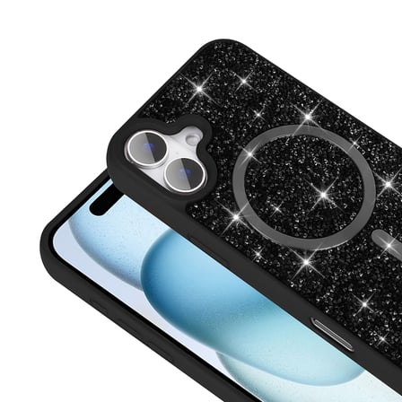 Teleplus iPhone 16 Kılıf Glitter Mozaik Magsafeli Taşlı Pırlanta Kapak